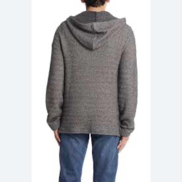 Faherty Men’s Herringbone French Terry Beach Hoodie in Granite Size L - Picture 5 of 14